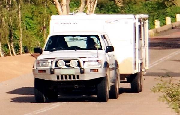 SUV towing a caravan