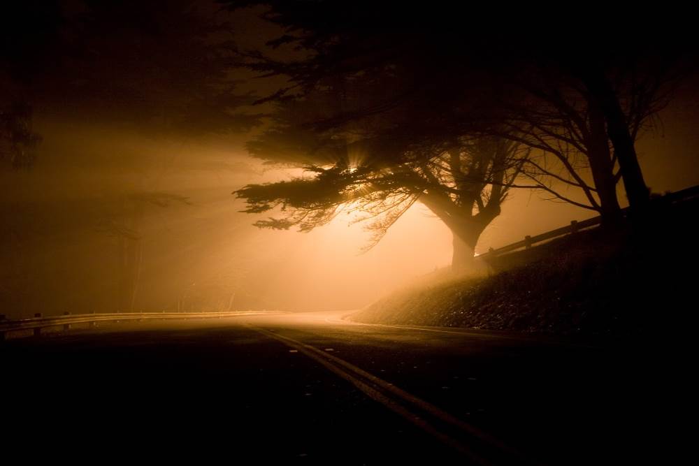 road at night