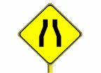 road narrows ahead